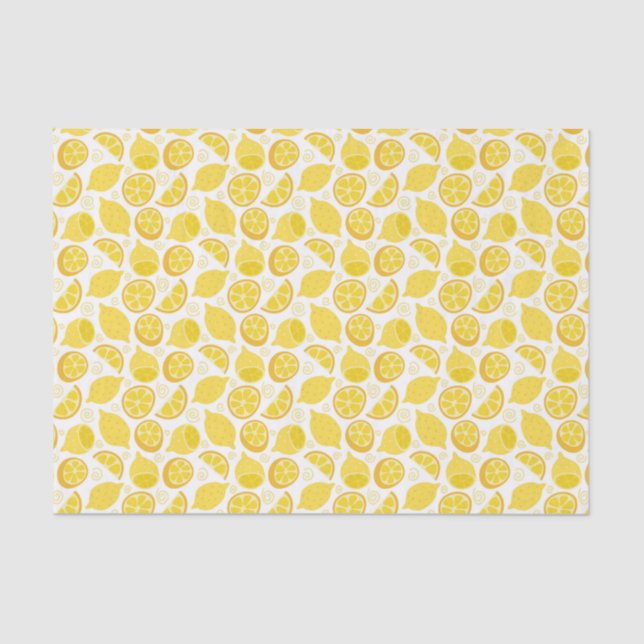 Seda Papel Tecido de Decoupage de Padrão Limão (Frente )