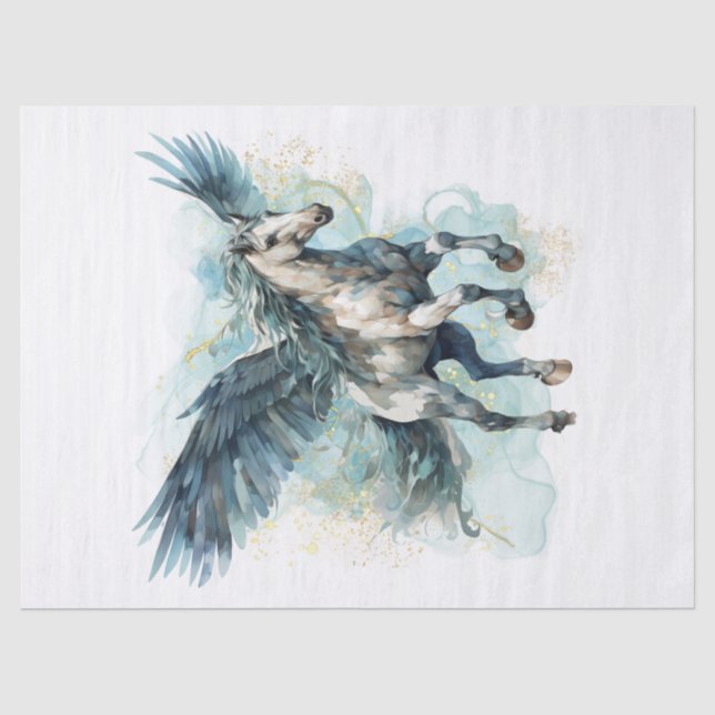 Seda Papel Tecido de Decoupage de Pegasus Watercolor (Frente )