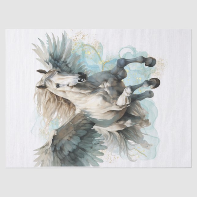Seda Papel Tecido de Decoupage de Pegasus Watercolor (Frente )