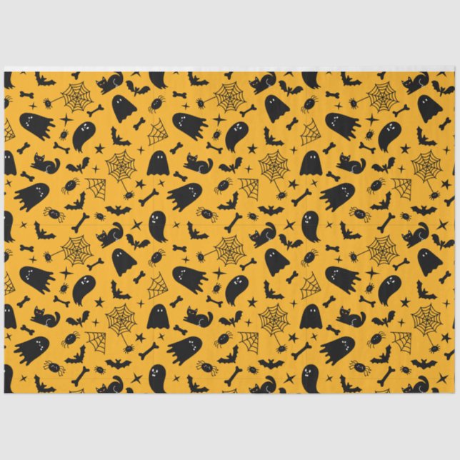 Seda Papel Tecido de Decoupage do Dia das Bruxas Gótico (Frente )