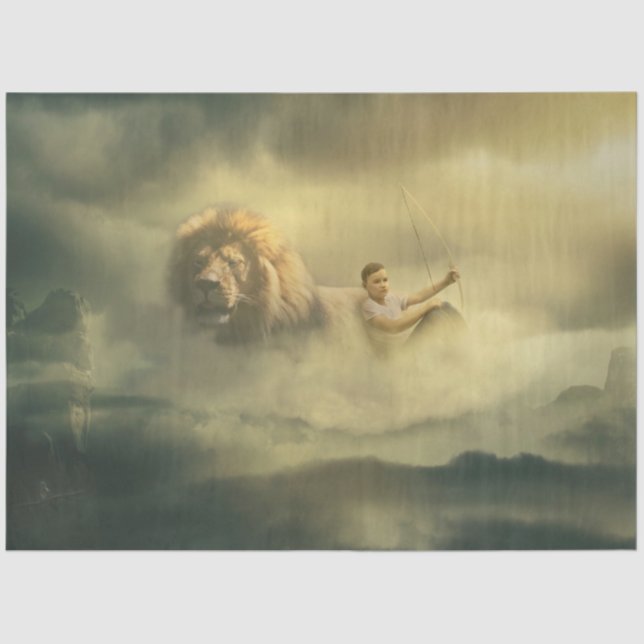 Seda Papel Tecido de Decoupage do LeãoHeart (Frente )