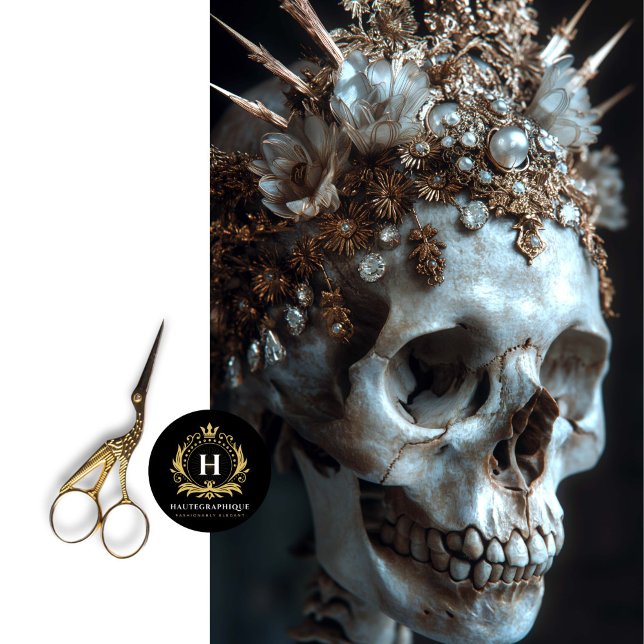 Seda Papel Tecido de Decoupage do Skeleton Gótico (Criador carregado)