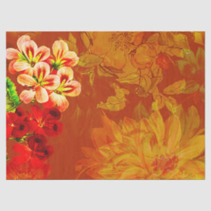 Seda Papel Tecido de Decoupage Grunge Floral