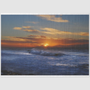 Seda Papel Tecido de Decoupage Sunset no Oceano Atormen