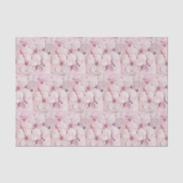 Seda Papel Tecido de Flores de Cerejeira e Notas Musica