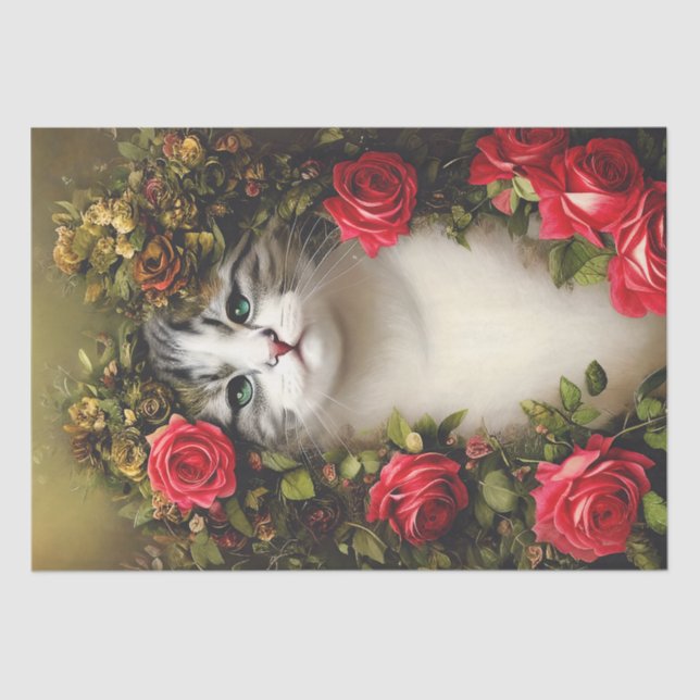 Seda Papel Tecido De Gato De chique Para Desligar (Frente )