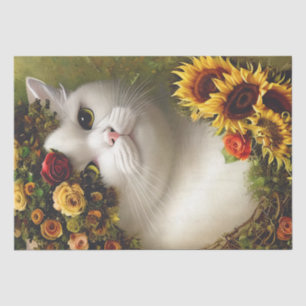 Seda Papel Tecido De Gato Floral Para Decoupage Ou Cola