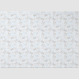 Seda Papel Tecido de Laços Cinzas e Pontos Azuis