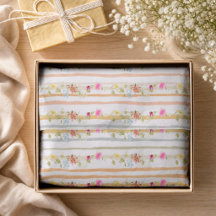 Papel Tecido de Listra Floral Pastel para Festa no