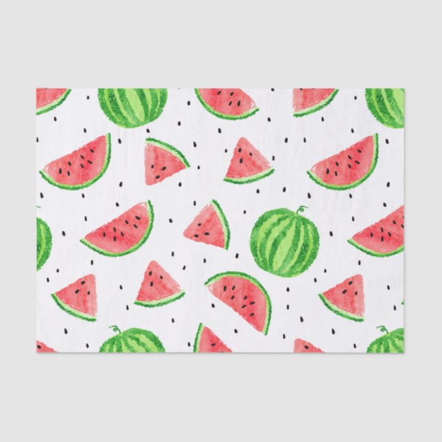 Seda Papel Tecido de Melancia - Vermelho (Frente )