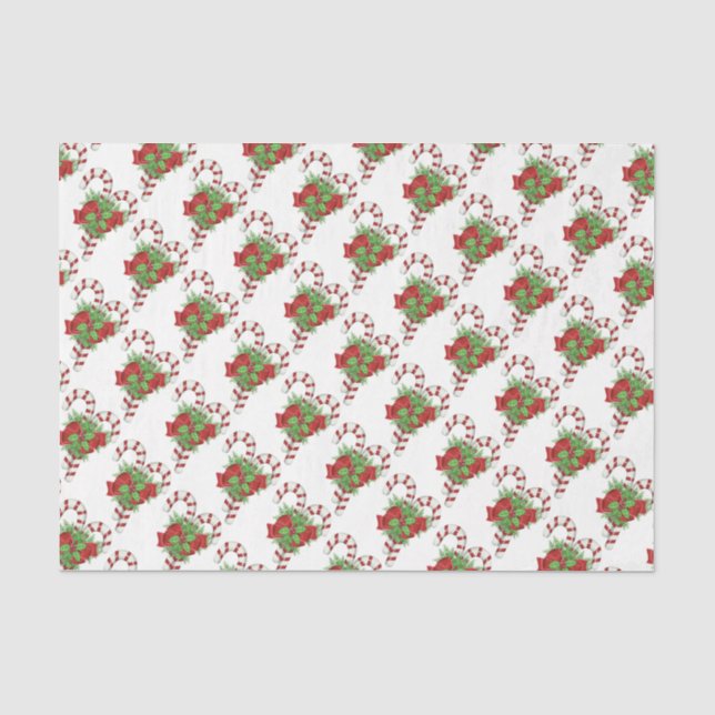 Seda Papel Tecido de Natal/Canas Doces (Frente )