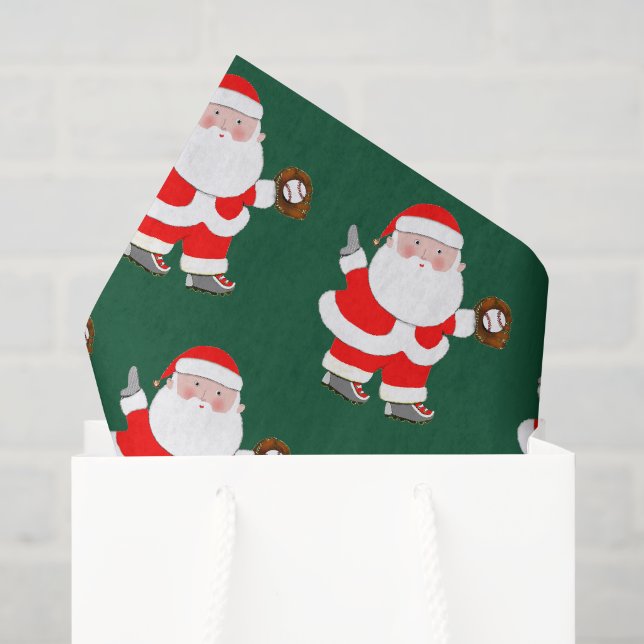 Seda Papel Tecido de Natal de Beisebol (Sacola de presentes)