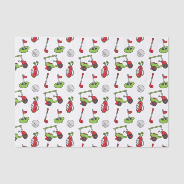 Seda Papel Tecido de Natal de Golfe Bonito (Frente )