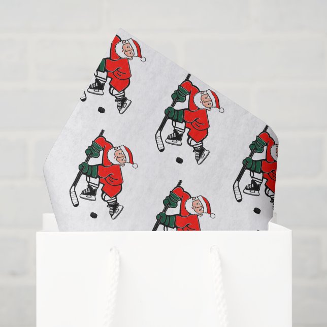 Seda Papel Tecido de Natal de Hóquei (Sacola de presentes)
