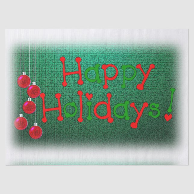 Seda Papel Tecido de Natal, Feriados Felizes (Frente )