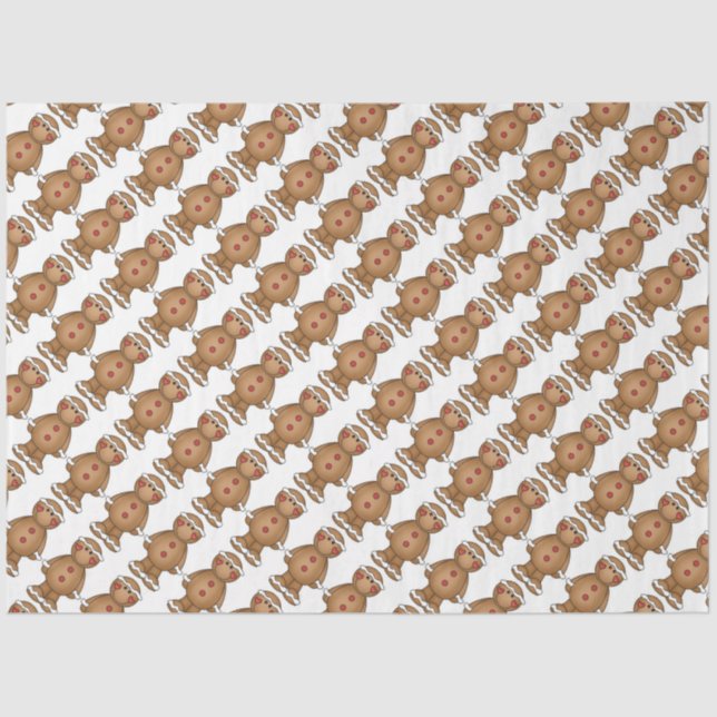 Seda Papel Tecido de Natal/Homem Gingerpão (Frente )