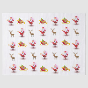 Seda Papel Tecido de Natal, Papais noeis