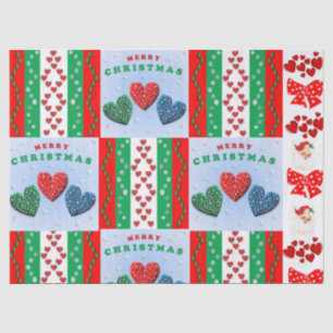 Seda Papel Tecido de Natal, Papais noeis de Natal Feliz
