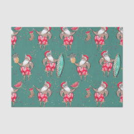 Seda Papel Tecido de Natal sobre Férias Tropicais