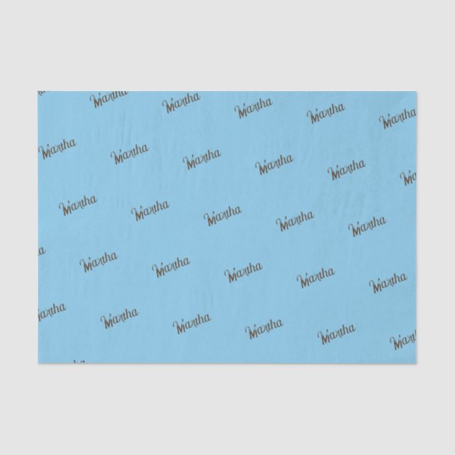 Seda Papel Tecido de Nome Antiquado (Azul Céu e Cobre) (Frente )