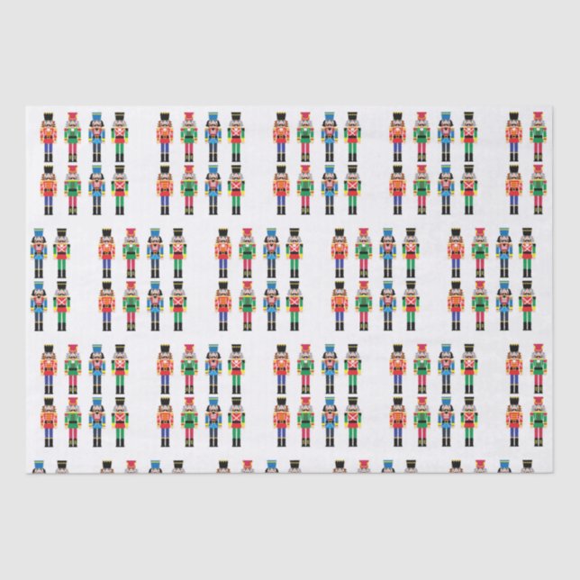 Seda Papel Tecido de Padrão de Natal do Noz-Cracker (Frente )