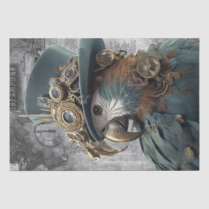 Seda Papel Tecido de Papagaio Steampunk
