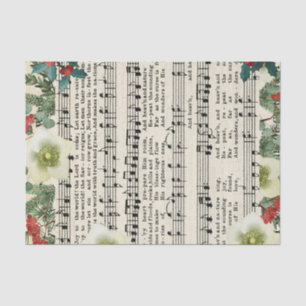 Seda Papel Tecido de Partitura de Música Religiosa de N