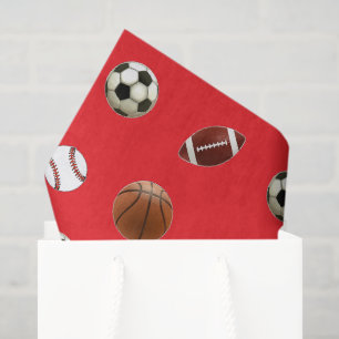 Seda Papel Tecido de Presente Temático de Esportes