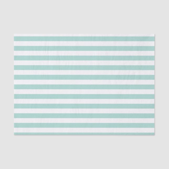 Seda Papel Tecido de Stripe Aqua (Frente )