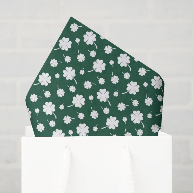 Seda Papel Tecido de trevo de quatro folhas do dia de S (Sacola de presentes)