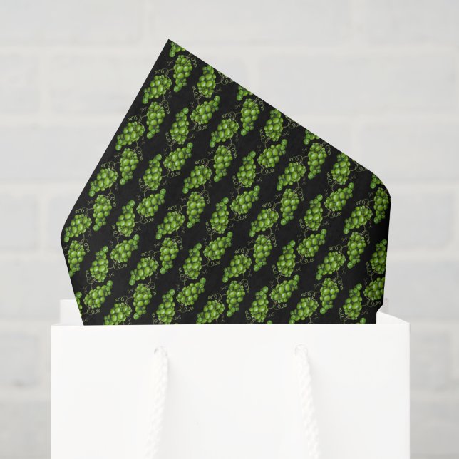 Seda Papel Tecido de Uvas Verdes (Sacola de presentes)