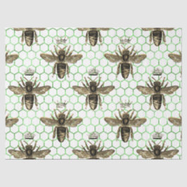 Seda Papel Tecido Design Série Jardim de Chá Abelha 27