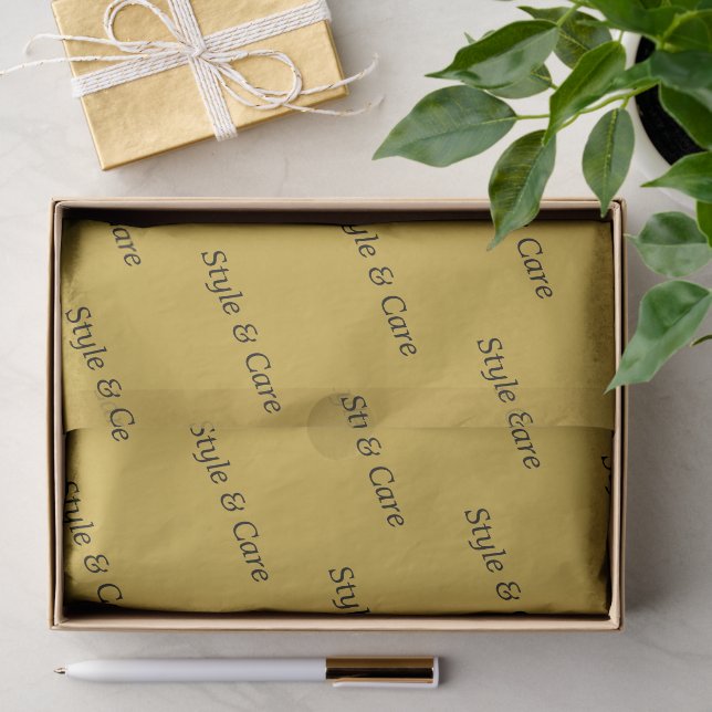 Seda Papel Tecido Dourado Metálico com Impressão de Nom (Presente)