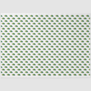 Seda Papel Tecido Estampa Folhas Verde Amarelo Papel de