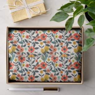 Seda Papel Tecido Floral de Flor Silvestre Quente