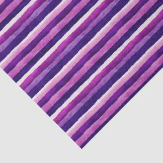 Seda Papel Tecido Listrado de Aquarela Roxo