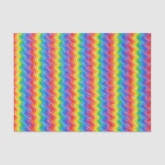 Seda Papel Tecido Ondas de Arco-íris