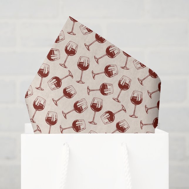 Seda Papel Tecido para Copo de Vinho Tinto, Presente de (Sacola de presentes)