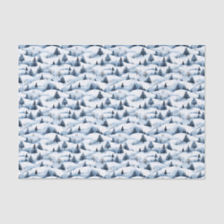 Seda Papel Tecido para Paisagem de Inverno de Neve