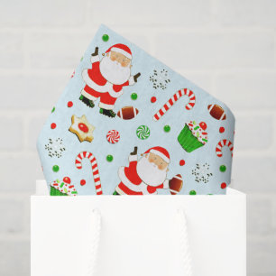 Seda Papel Tecido Presente de Natal de Futebol