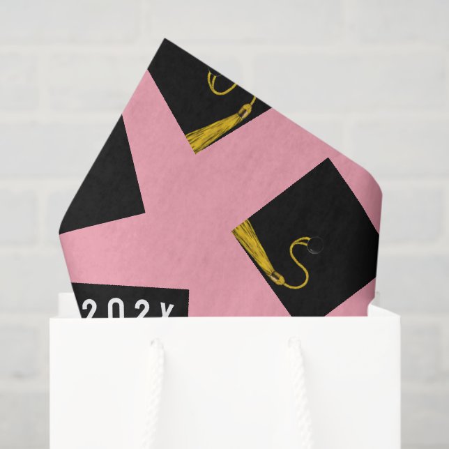 Seda Papel Tecido Rosa Presente de Formatura (Sacola de presentes)