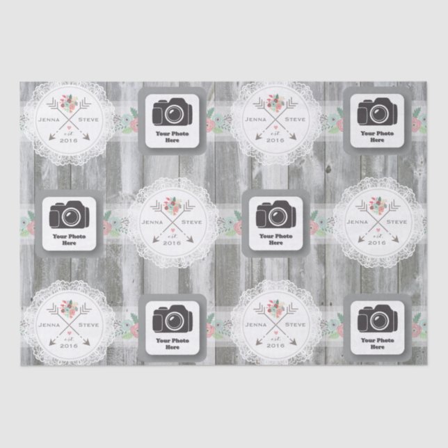 Seda Papel Tecido Russo de Casamento (Frente )