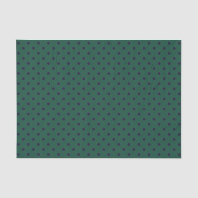 Seda Papel Tecido Verde + Bolinhas de Bolinhas Roxas (G (Frente )