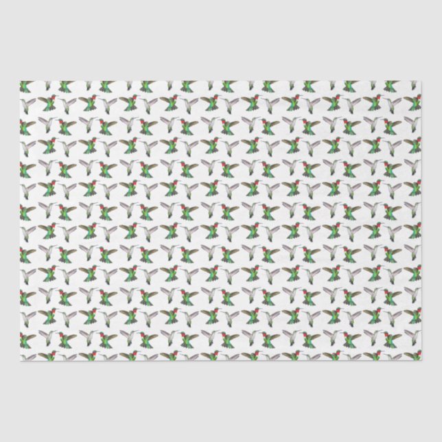 Seda Papel tecidos do Casal de Hummingbird Throby (Frente )