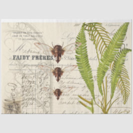 Seda Papel Tecidual de Decoupage de Fern Moth
