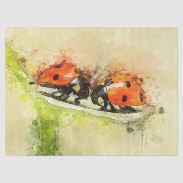 Seda Papel Tecidual de Decoupage de Ladybug (Frente )