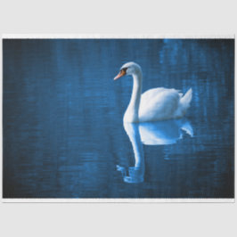 Seda Papel Tecidual de Decoupage do Lago Azul Swan