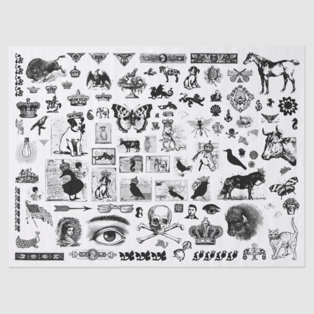 Seda Papel Tecidual de Desvinculação de Colagem de Vint (Frente )