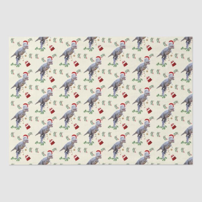 Seda Papel Tecidual de Natal Dinossauro (Frente )