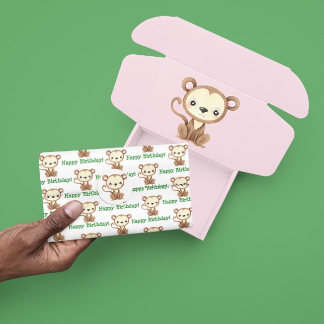 Seda Papel Tecidual sobre a selva de macacos (Celebrate a special birthday with this cute monkey tissue paper! )